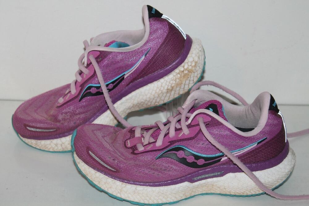 Saucony Triumph 19 Running Shoes, S10678-30, Purple/Pink/Blue, Women's Size 7